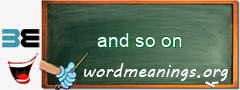 WordMeaning blackboard for and so on